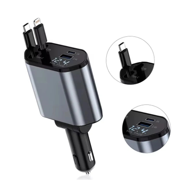 4-In-1 Retractable Car Charger